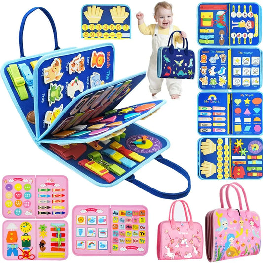 Busy Board Montessori Toys for Toddler Busy Book Sensory Preshool Early Education Learning Fine Motor Skills Toys for Children