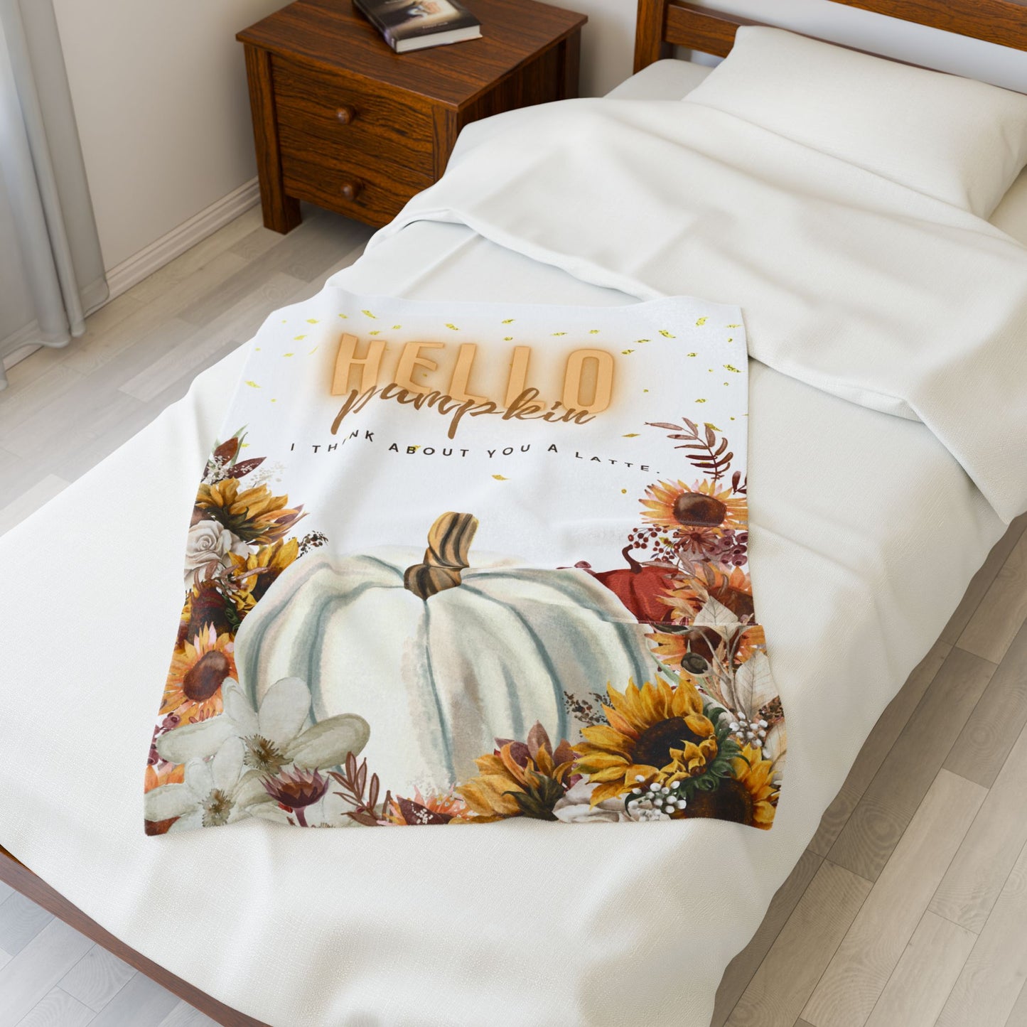 Cozy Fall Velveteen Plush Blanket, Perfect Gift for Autumn, Home Decor, Pumpkin Lovers, Seasonal Decor, Warm and Snuggly Throw