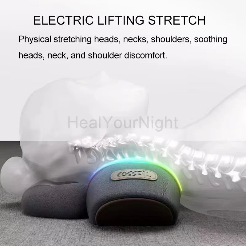 Electric Neck Massage Pillow Heating Vibration Neck Massager Back Cervical Traction Relax Sleeping Memory Foam Spine Support