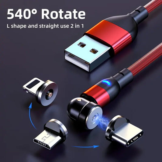 540 Degrees Fast Charging Magnetic Cable Charger