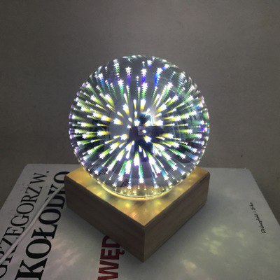 USB power supply 3D colorful crystal night light creative baby bedroom home decoration glass LED bedroom bedside table lamp