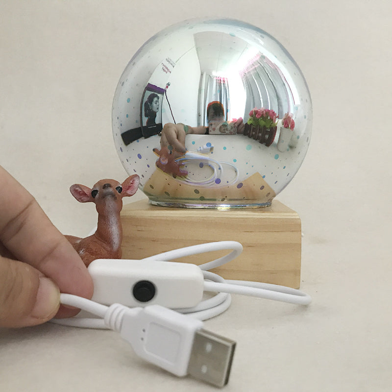 USB power supply 3D colorful crystal night light creative baby bedroom home decoration glass LED bedroom bedside table lamp