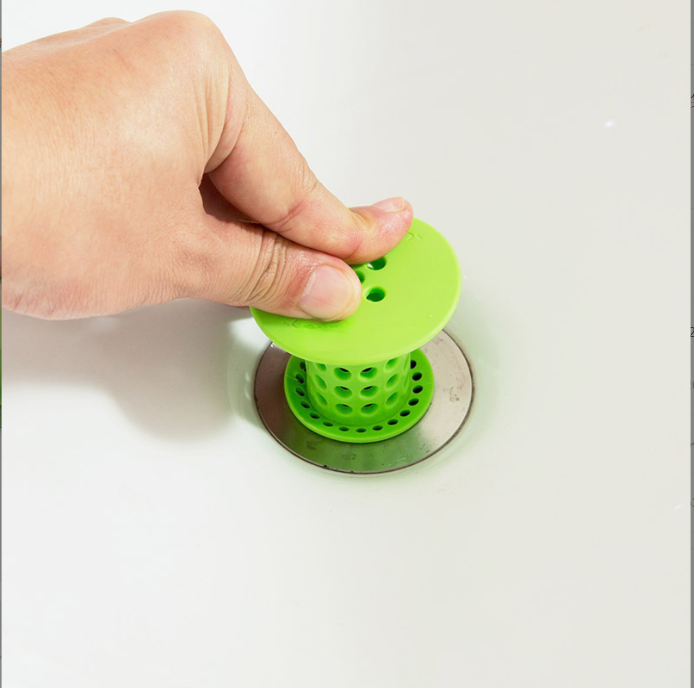 Bath Stopper Plug Sink Strainer Filter Sewer Dredge Device Hair Drain Hair Catcher bathroom accessories(green)