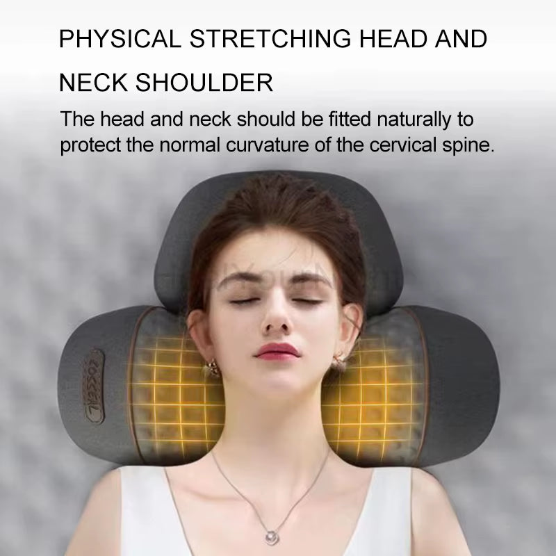 Electric Neck Massage Pillow Heating Vibration Neck Massager Back Cervical Traction Relax Sleeping Memory Foam Spine Support