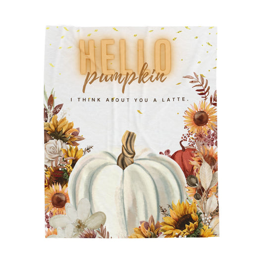 Cozy Fall Velveteen Plush Blanket, Perfect Gift for Autumn, Home Decor, Pumpkin Lovers, Seasonal Decor, Warm and Snuggly Throw