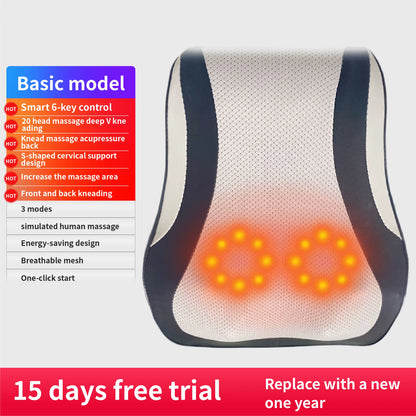 Electric Cervical Pillow for Neck Airbag Ttraction Shiatsu Head Body Back Waist Massager Car with Heating Vibrating Massage