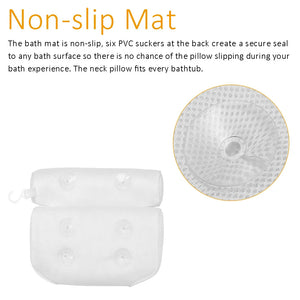 3D Mesh Bath Pillow Soft Waterproof SPA Headrest Bathtub Pillow With Backrest Suction Cup Neck Cushion Bathroom Accessories